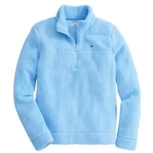 Vineyard Vines Fashion Knits Fuzzy Classic 1/4 Zip Calm Waters Pullover Sweater